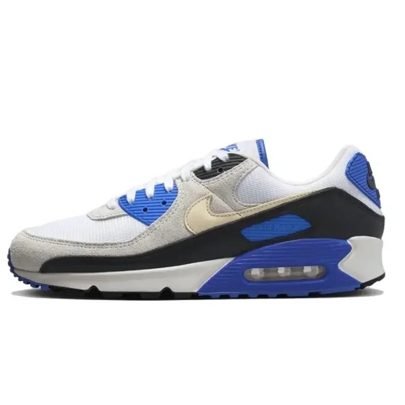

Nike Air Max 90 Anti Slip, Wear Resistant, Comfortable Retro Low Cut Casual Running Shoe, Unisex, Blue black brown
