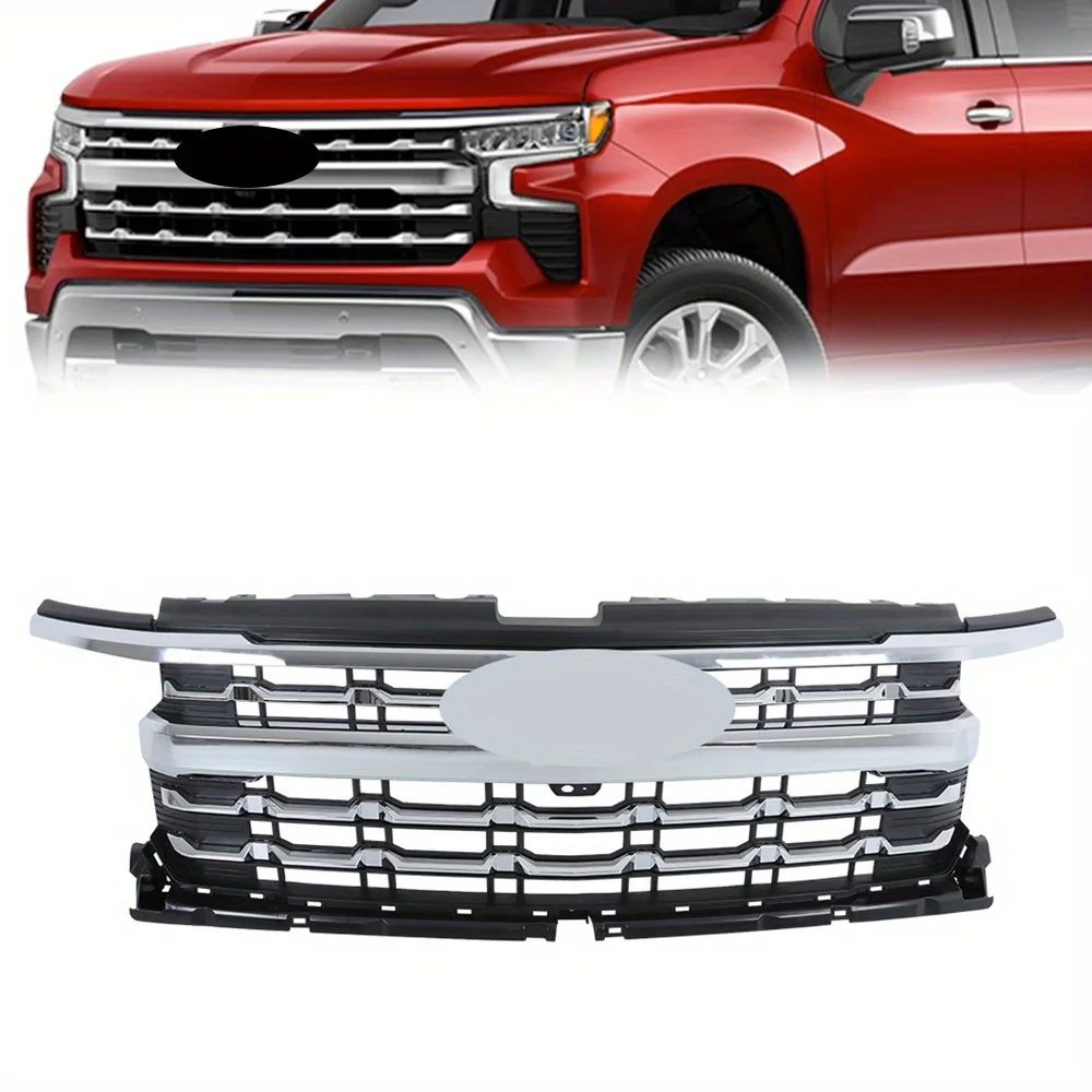 

Chrome Front Upper Grille Bumper Grill Replacement for Silverado 1500 LTZ 2022 2023 2024