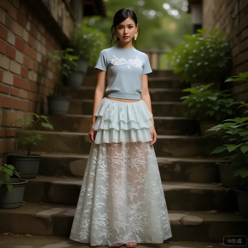 

2025 New Summer Blue Lace Skirt Women Tiered Tulle with Boho Tassel Bag Wedding Hot Sale Ever Pretty Ever Pretty Gowns