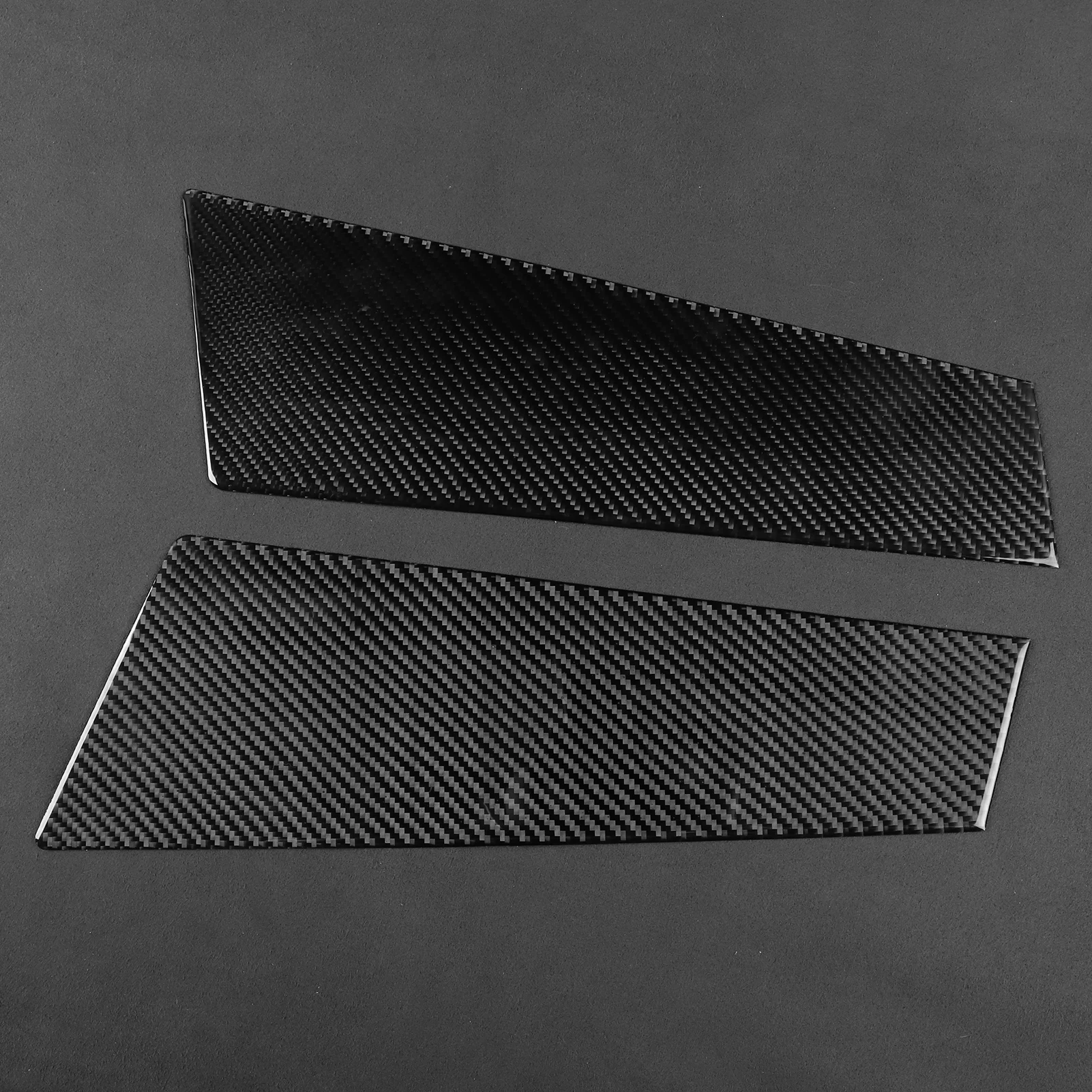 For Porsche Taycan 2019-2026 Real Carbon Fiber Stickers Door Window B-Pillar Trim Panel Car Accessories Exterior Decorative
