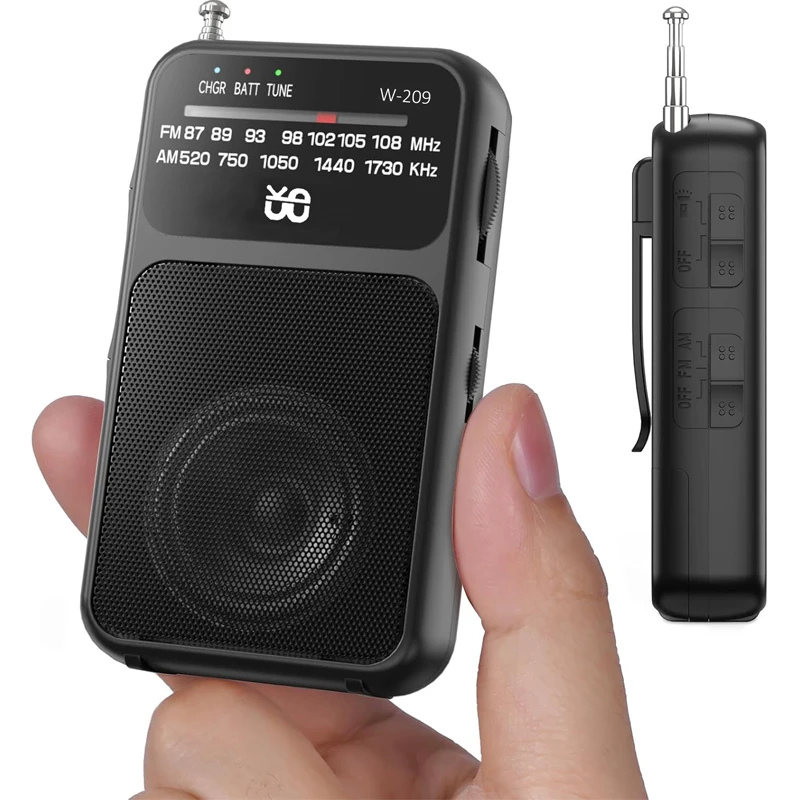 Flashlight Transistor Radios Emergency Survival AM FM Battery Operated Radio Small Portable Radio Rechargeable Portable Radio