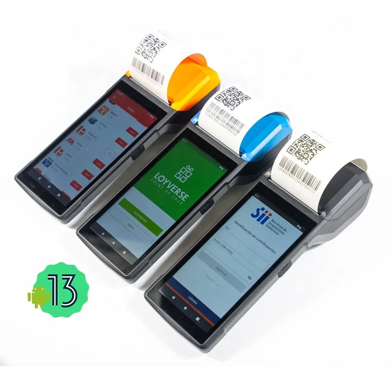 H10S Handheld 4G NFC GMS Android 13/14 Mobile POS end point system machine with printer QR code scanner Sales cash register