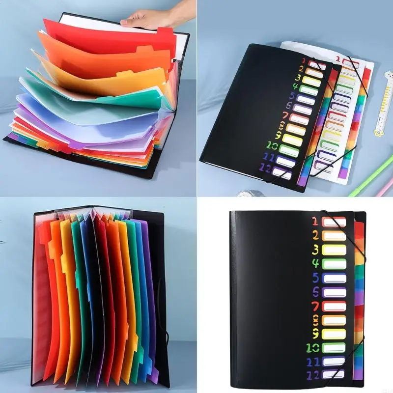 

Expandable File Folder 12 Pockets Expanding Document Organiser Sorting Folder Letter Size File Folder for School Office