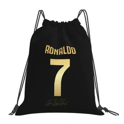 Mochila Casual Cristiano Ronaldo, Sacos de Cordão Portátil, Bundle Pocket Shoes Bag, Sacos de livros para viagens e estudantes, CR7