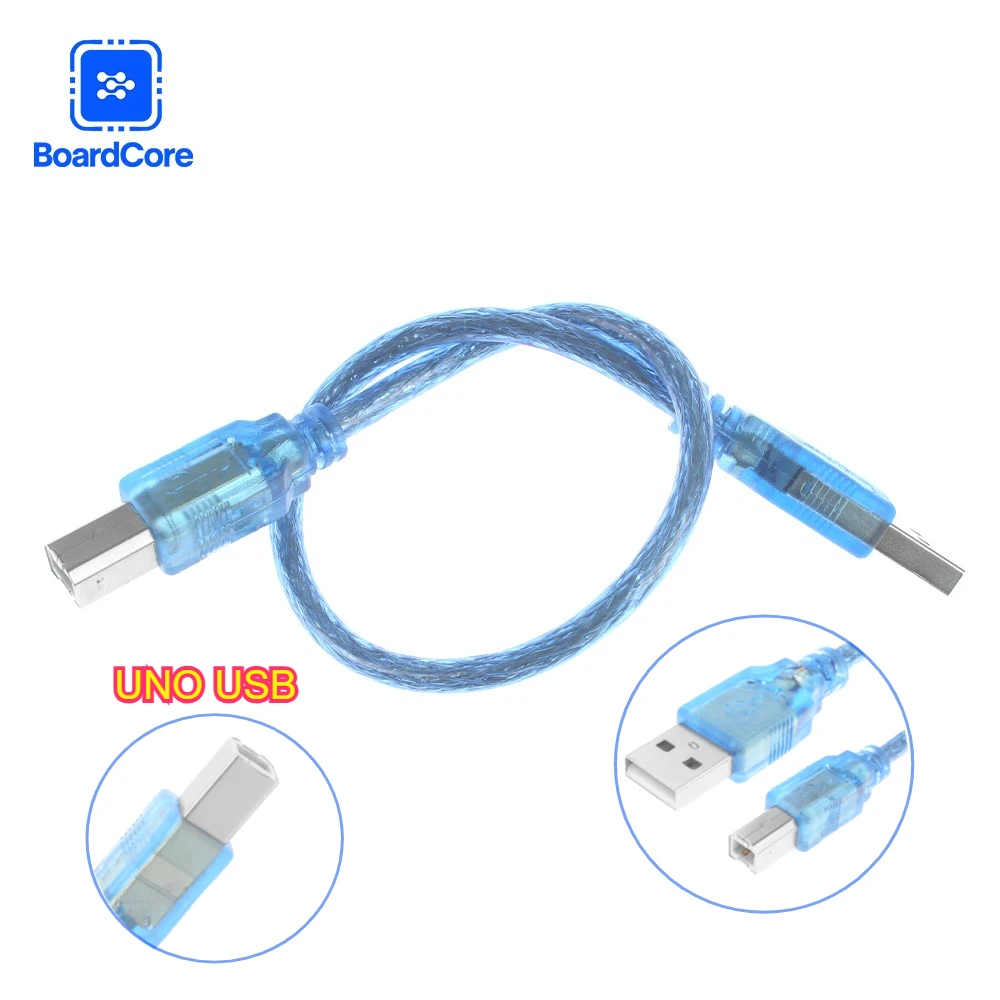 30CM USB Blue Cable for Uno R3/Arduino Mega 2560/Arduino Due High Speed USB Port Printing Cable for Arduino