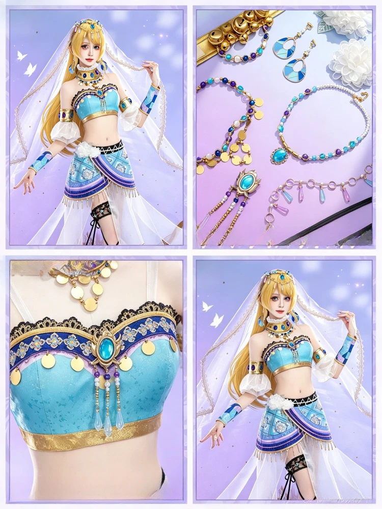 

Love Live! Ayase Eli Dancer Awakening Cosplay Costume Anime Idol Outfit Full Set Halloween Carnival Party Clothes AniMuse