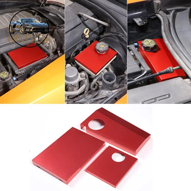 

Aluminum Alloy For Chevrolet Corvette C7 2014-2019 Engine Protect Cap Car Antifreeze Fuse Box Cover Accessories