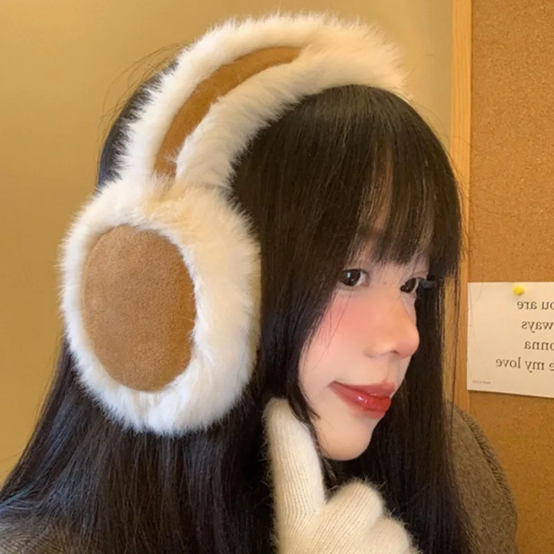 Korea Suede Warm Ear Muffs Ladies Outdoor Cycling Thickened Cold Ear Muffs Warm Headphones Cold Earplugs Winter Accessories