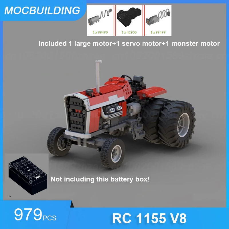 MOC Building Blocks RC 1155 V8 1:14 modello in scala fai da te assemblare mattoni trasporto collezione educativa giocattoli di natale regali 979 pezzi