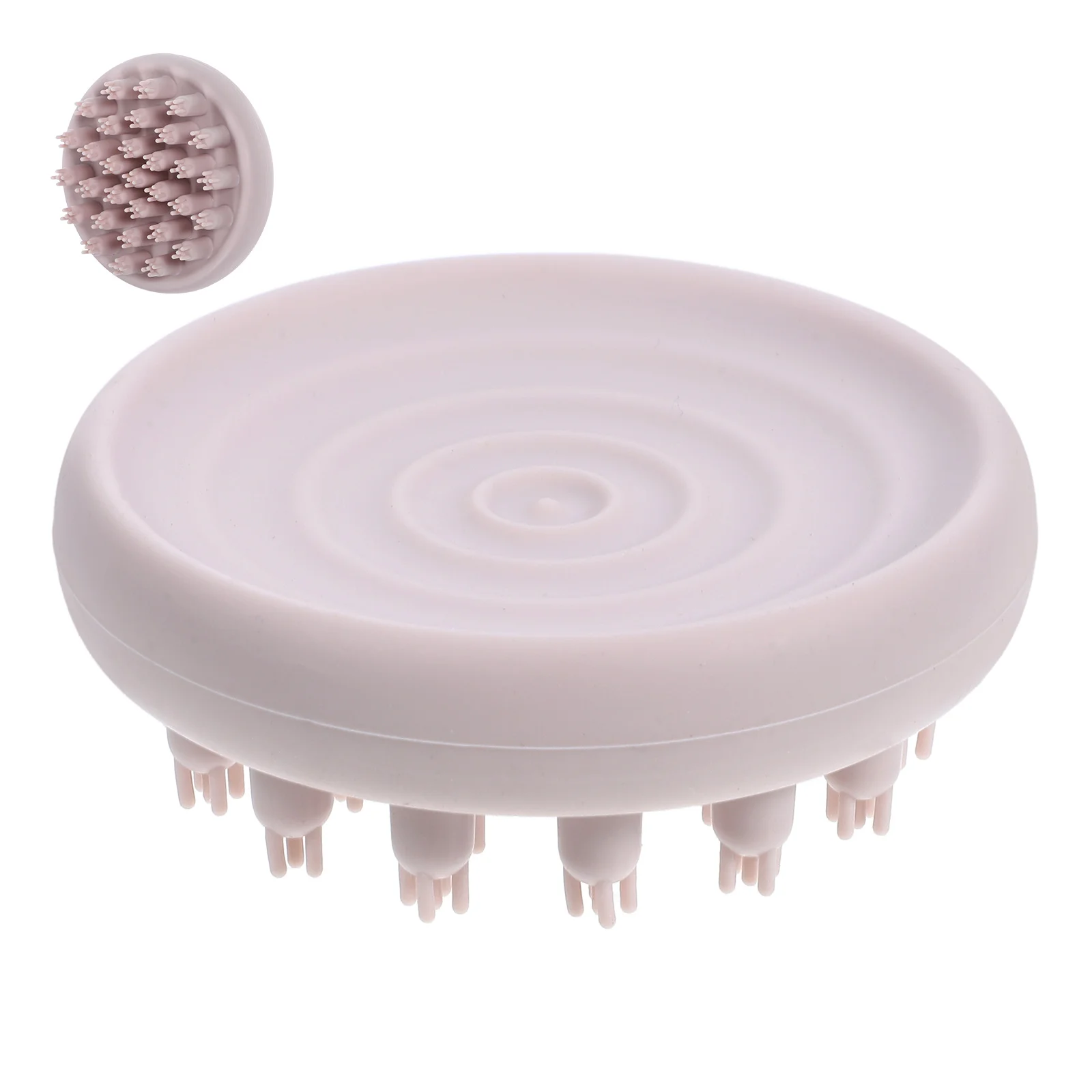 

Hair Scrubber Shower Scalp Massager Silica Gel Shampoo Brush Khaki Exfoliate Dead Skin Suitable All Hair Types Bath Tools