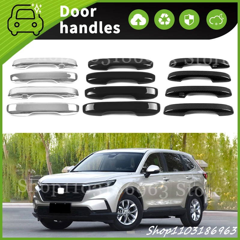 

For Honda CRV 2023- 2024 Gloss Black Chrome Car Door Handle Cover Trim Styling Accessories Car Stickers Auto Accessories