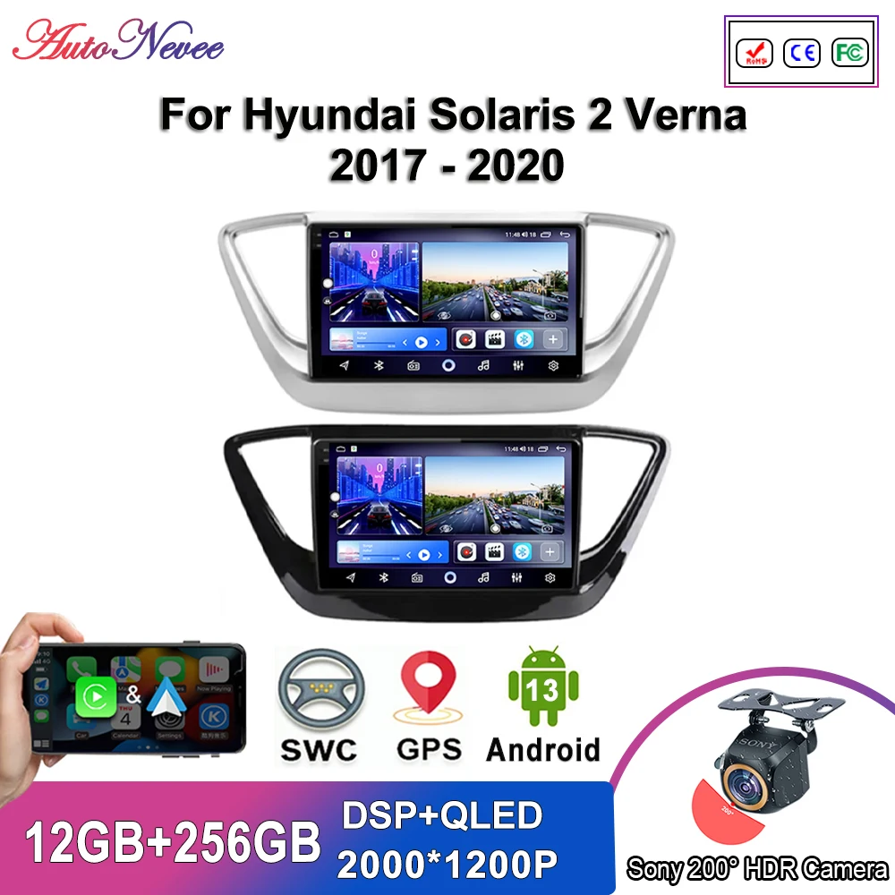 

Мультимедийная система на Android 13 для Hyundai Solaris 2 Verna 2017-2020, автомобильное радио, мультимедийный плеер, стерео, головное устройство, GPS-навигация, Carplay