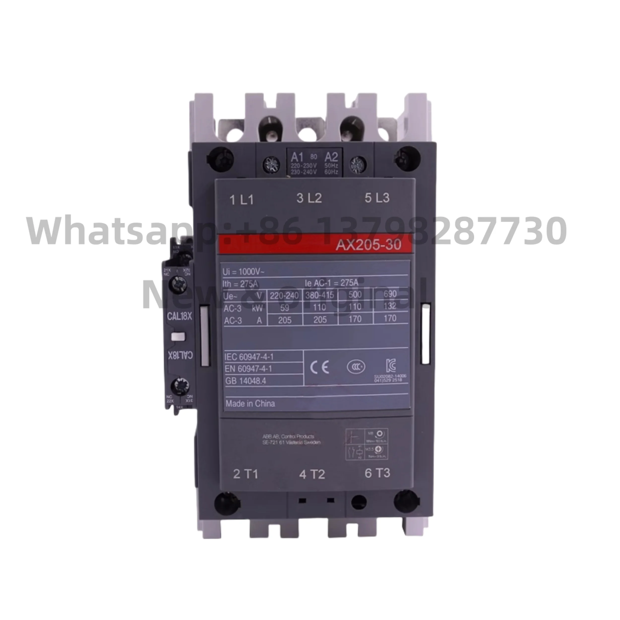 New original AC contactor AX205-30-11-80 * 220-230V, item number 1SFL501074R8011