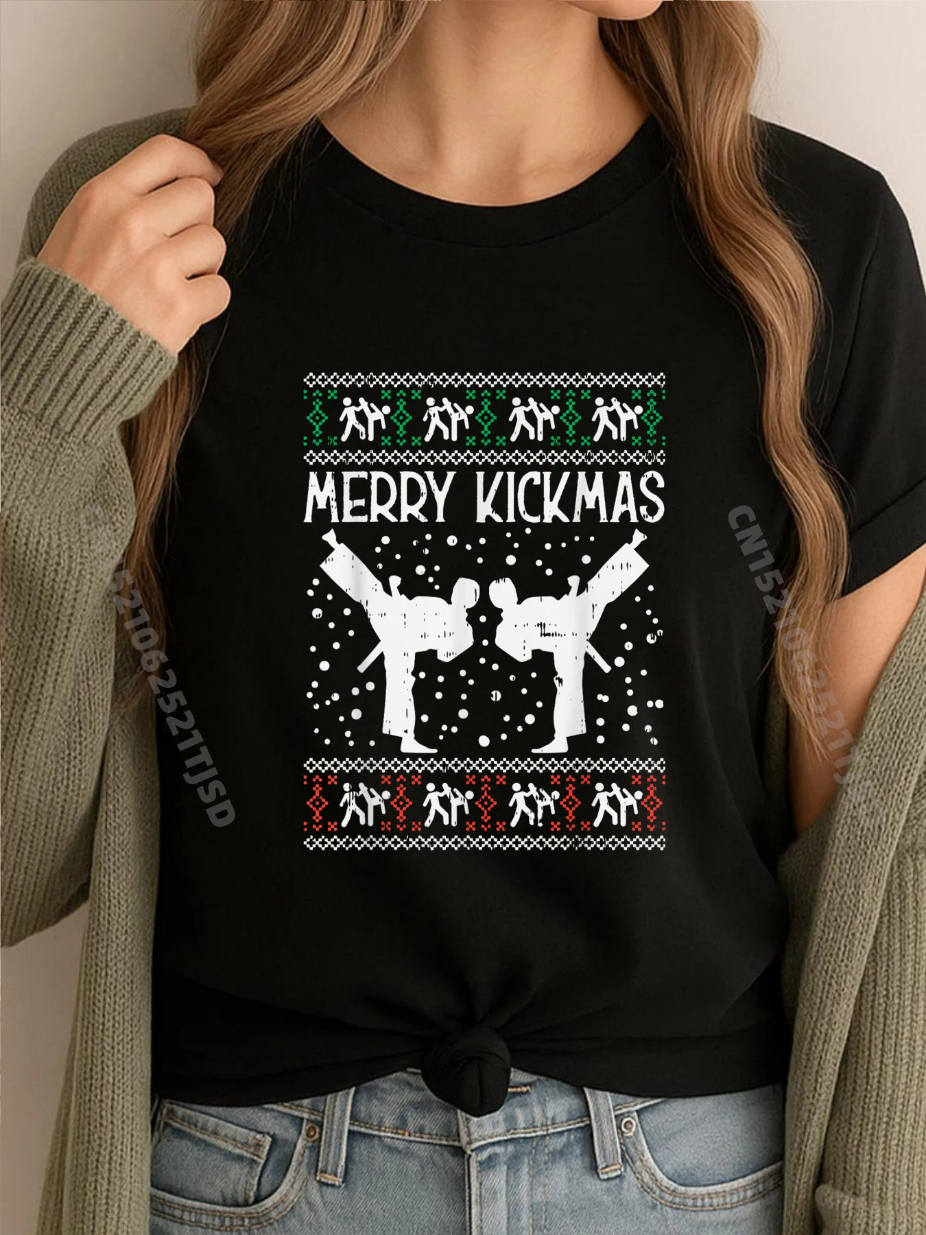 

Merry Kickmas Ugly Christmas Каратэ Джиу-джитсу Боевая брендовая одежда, новые топы и футболки с персонажами