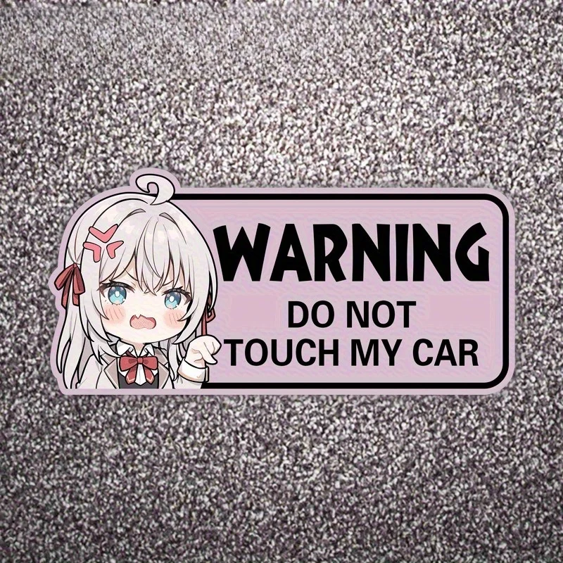 12.95cm Cute Anime Warning Vinyl Sticker, 