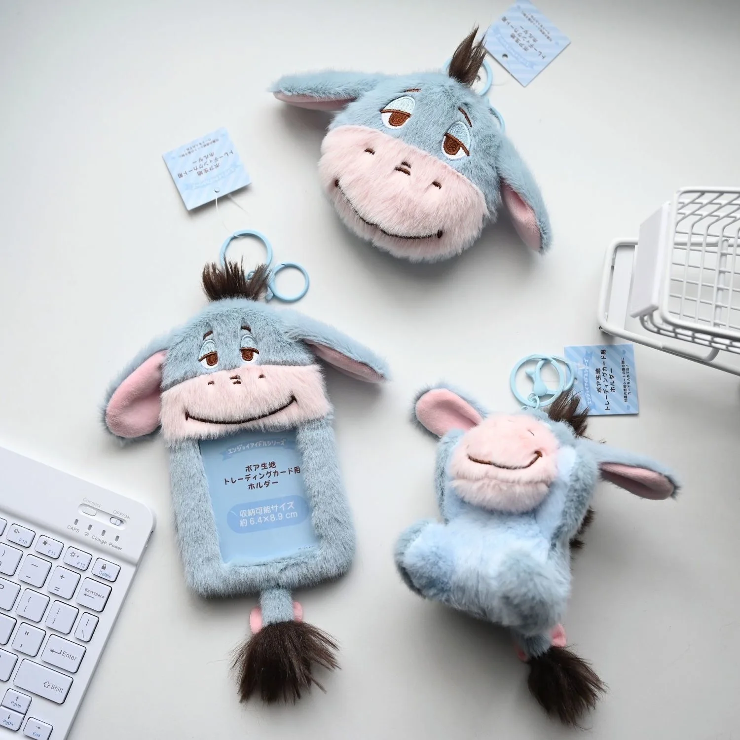 ディズニー イーヨー ぬいぐるみ コインパース ジッパーバッグ 女の子 カードホルダー ID写真入れ デコレーション ぬいぐるみシェル キーホルダー バックパックにぶら下げおもちゃ