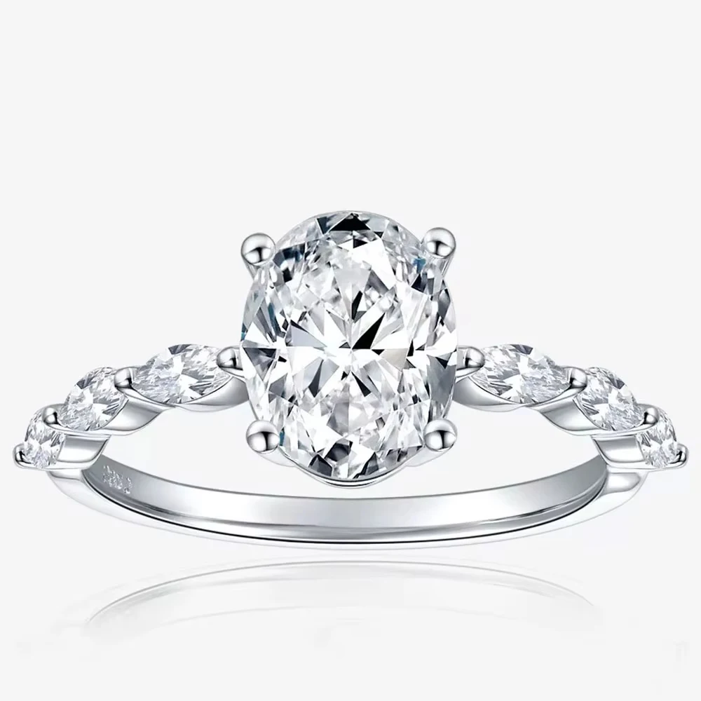 

Provence S925 Silver Anniversary Rings for Women D Color VVS1 Promise Rings 1 CT Moissanite Custom Engagement Rings with GRA
