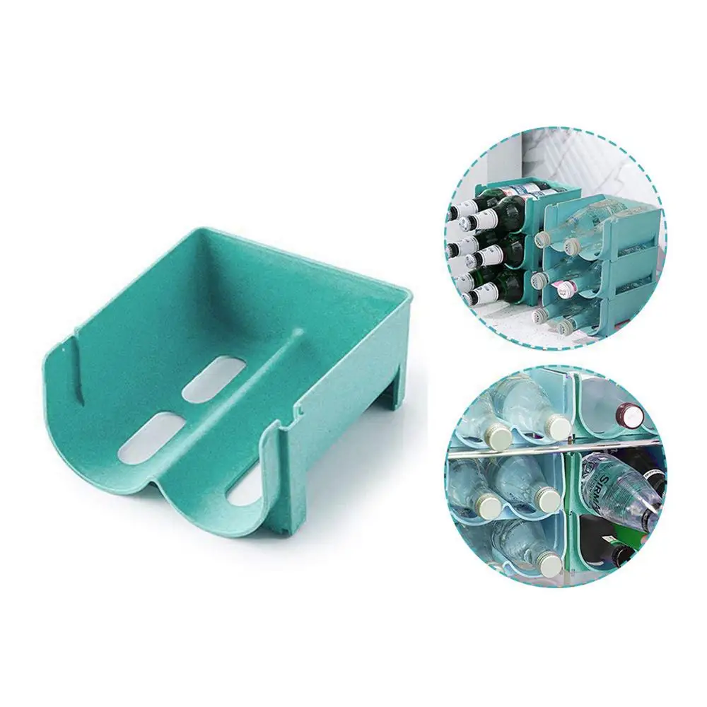 Portabottiglie in plastica impilabile per bottiglie di vino e acqua, organizer per armadietti, scaffali, dispensa da cucina, frigoriferi, contenitori di stoccaggio