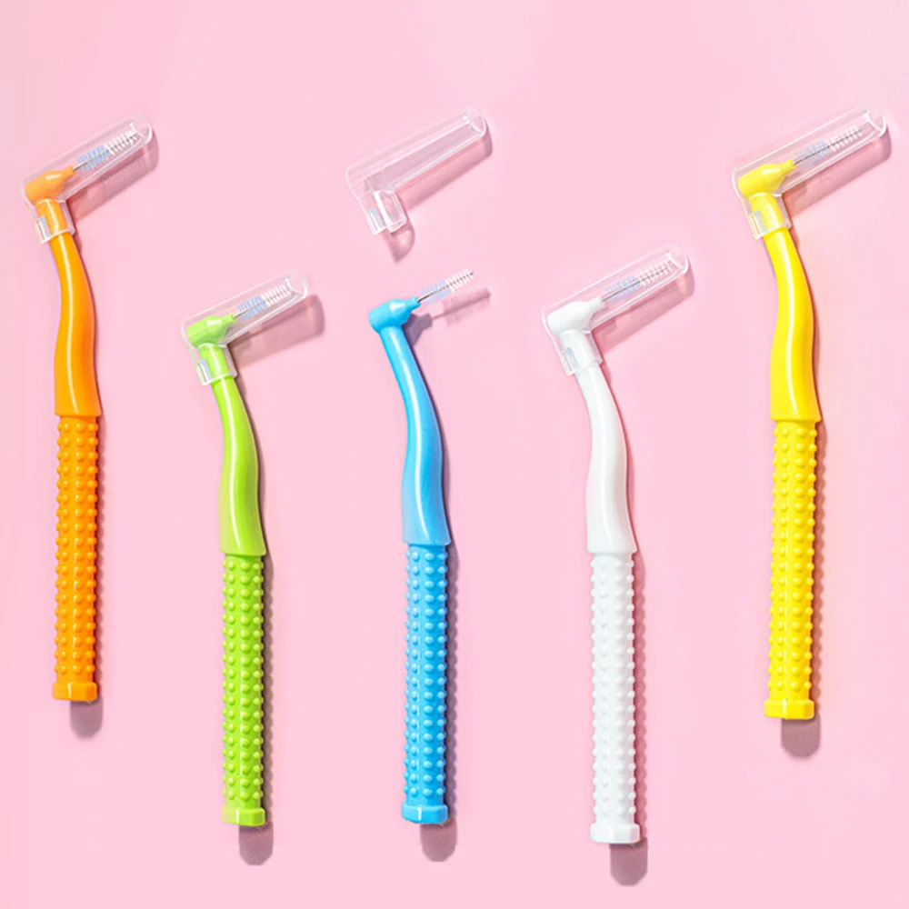 10Pcs/Bag Dentistry Interdental Brush L-Shape Dental Brushes Cleaning Between Teeth Oral Hygiene Care Tool For Adult Tooth Clean