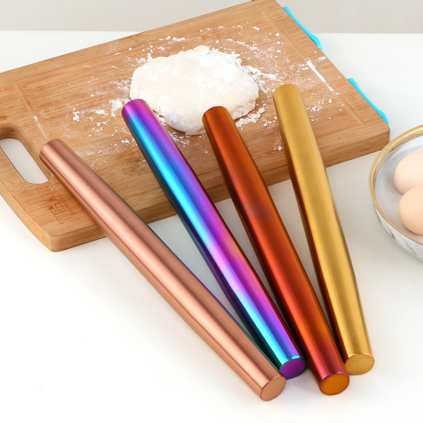 1 PCS Stainless Steel Matt Sanding Rolling Pin Pizza Pasta Non-Stick Cake Accessories Kitchen Roller Baking Tools