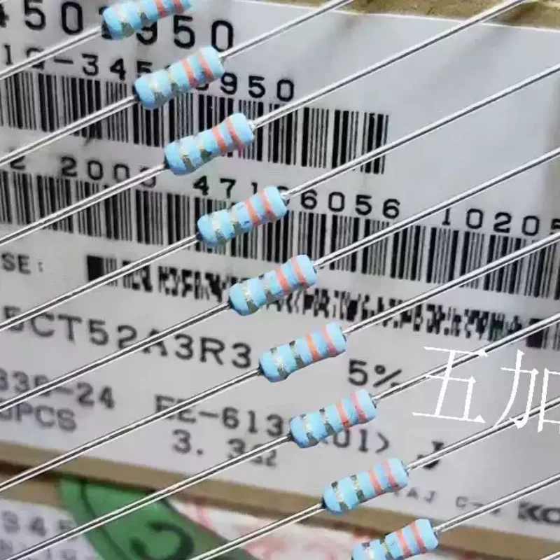 10-100pcs RF25CT52A3R3J 1/4W 3.3R 5% imported color ring resistor