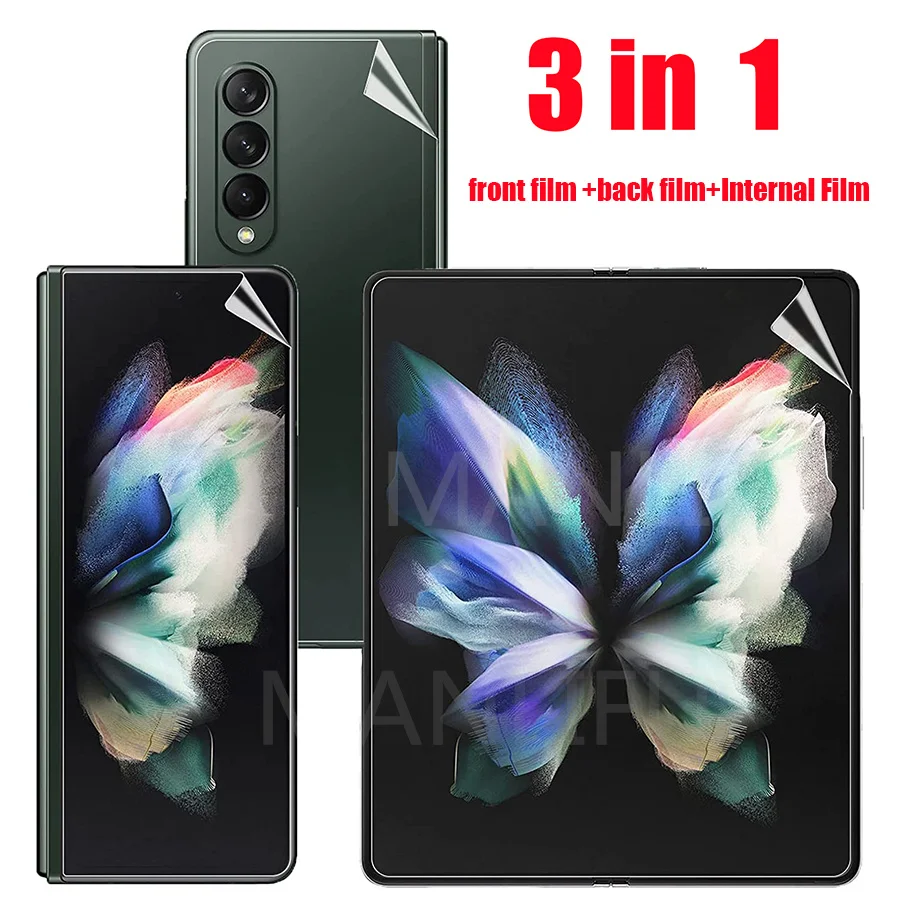 4 in1 für Samsung Galaxy Z Fold3 5g matte Hydro gel Film Sumsung Z Fold 4 ZFold4 interne Rückseite Front Displays chutz folie nicht Glas