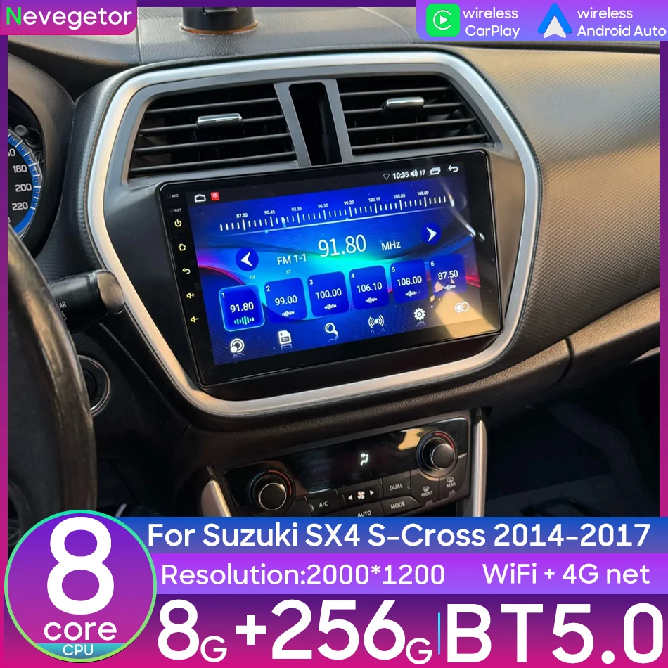

For Suzuki SX4 S-Cross 2014 - 2017 Car Stereo Multimedia Player Car Radio Video Player Head Unit Wireless CarPlay Auto GPS 2din