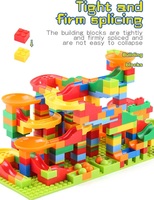 Marble Race Run Building Blocks Mini DIY Assembly Bricks Toy Maze Ball Track Toy Kids Plastic Funnel Slide Classic Blocks Toys