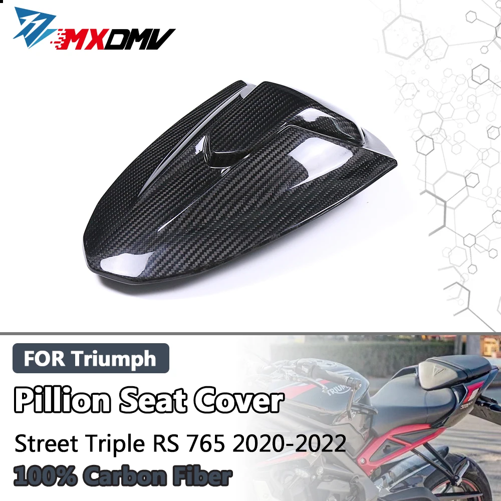 For Triumph Street Triple 765 R RS  2020 2021 2022 100% Carbon Fiber Pillion Seat Cover Fairings Motorcycle Accessories