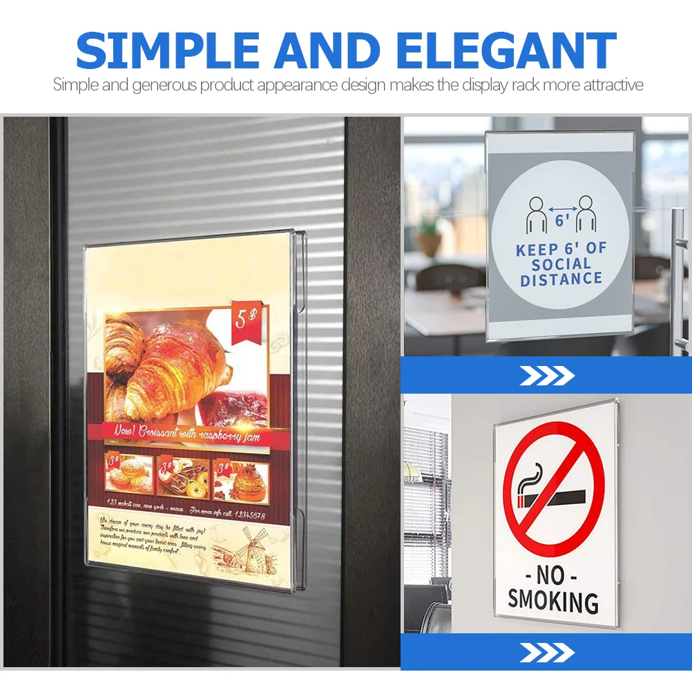 

6Pcs Price Sign Holders Clear Acrylic Table Display Stand Menu Document Holder Retail Store Shop Exhibition Use