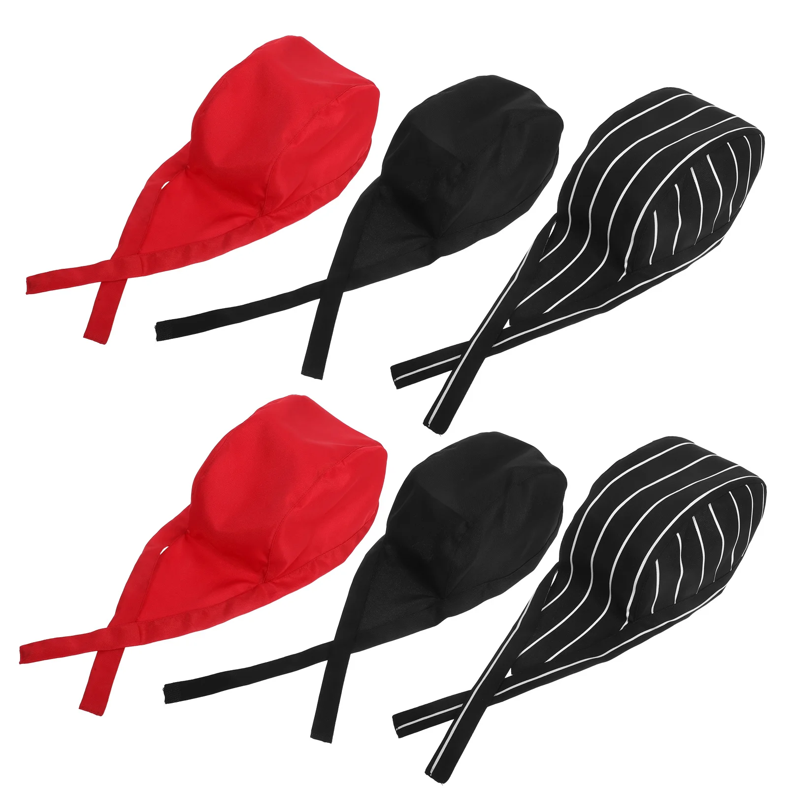 6pcs Chef Hats Breathable Cotton Sweat-Absorbing Adjustable Unisex Kitchen Cap For Cooking Catering Services Washable