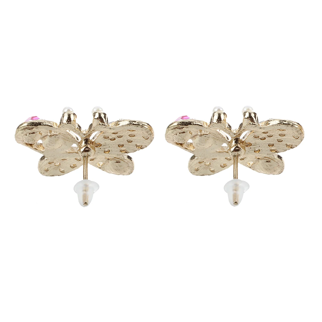 Fashion Multicolour Rhinestone Butterfly Retro Ear Studs Earrings 1 Pair