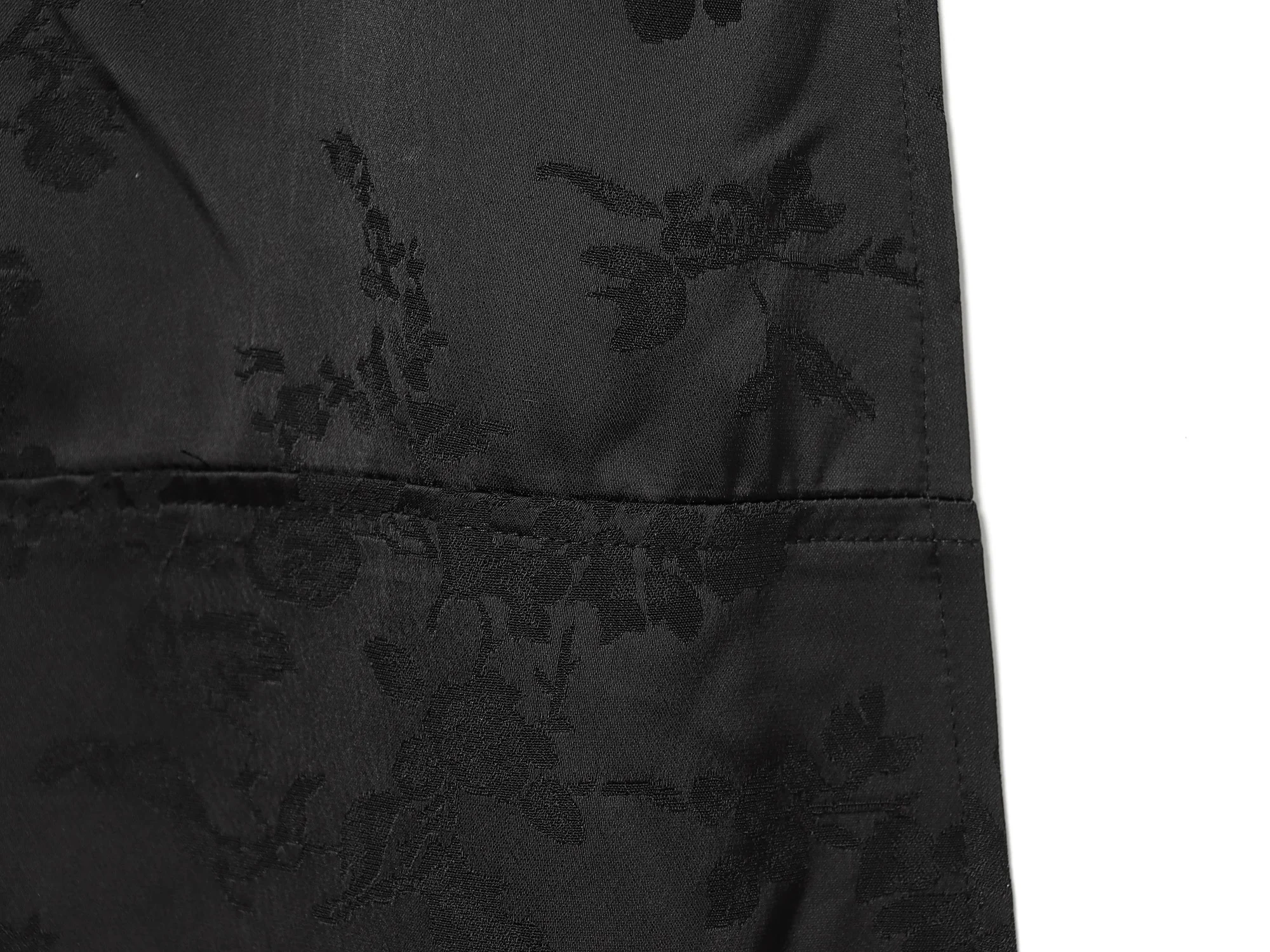 Women Jacquard Sleeveless V-neck Black Long Dress Side Split Maxi Dresses