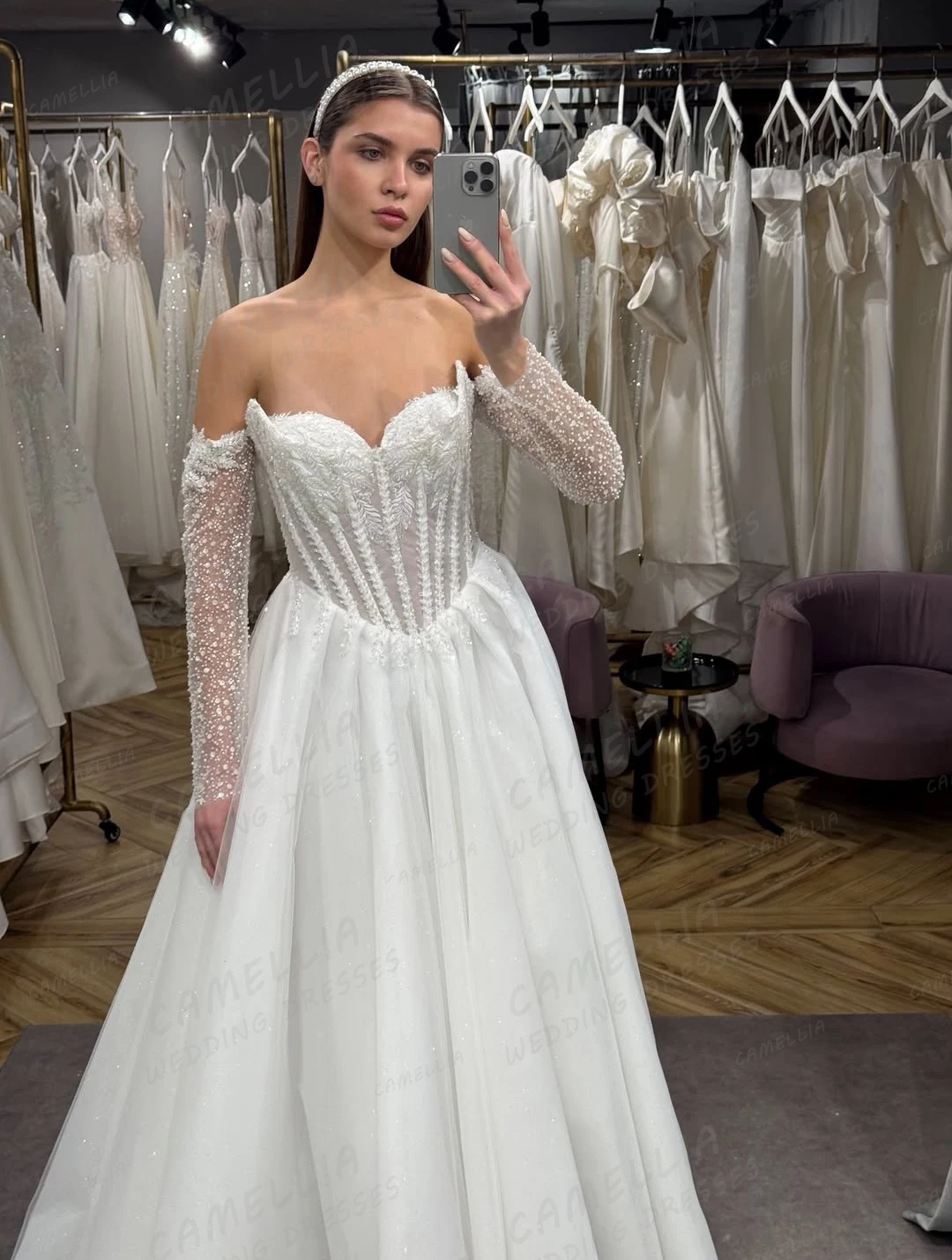 

Simple Sweetheart Wedding Dresses Women A Line Beads Appliques Bridal Gowns Long Sleeve Tulle 2026 Vestidos De Novia Customized