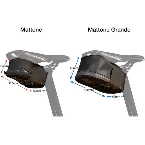 Imagen 1 del producto Bolsa Mattone debajo del asiento para bicicletas con cremallera y cremallera impermeable y sistema de montaje BOA (pequeño, negro)