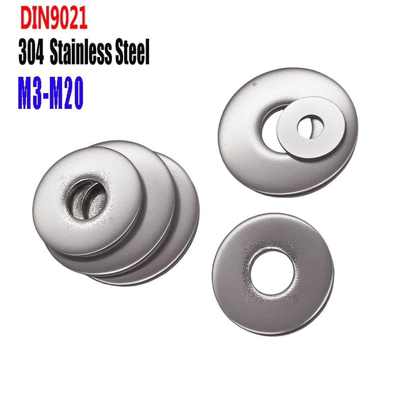 M3 M4 M5 M6 M8 M10 M12 M14 M16 M18 M20 Antiskid Large Flat Washer A Type DIN9021 304 Stainless Steel Big Gasket Plain Washer