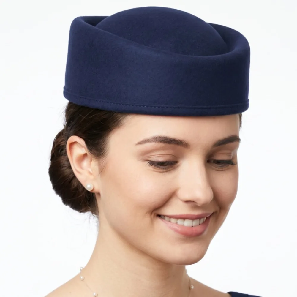 Woolen Top Hat Vintage Topper Hat Solid Color Retro Pillbox Hat Elegant Charm Formal Hat Lady