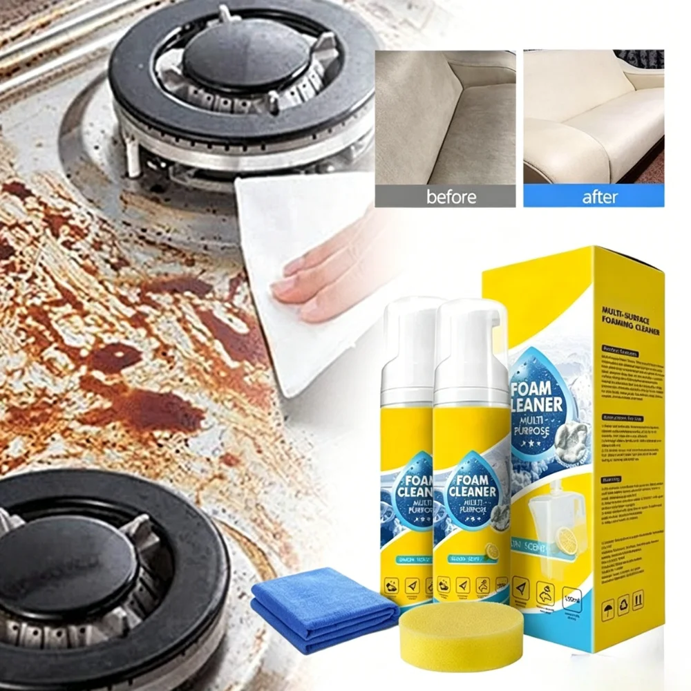 

Car Interior Foam Cleaner For Cleaning The Inteerior Of Vehicle No Rinse Leather Upholstery Interior Cleaner With Cloth & Sponge