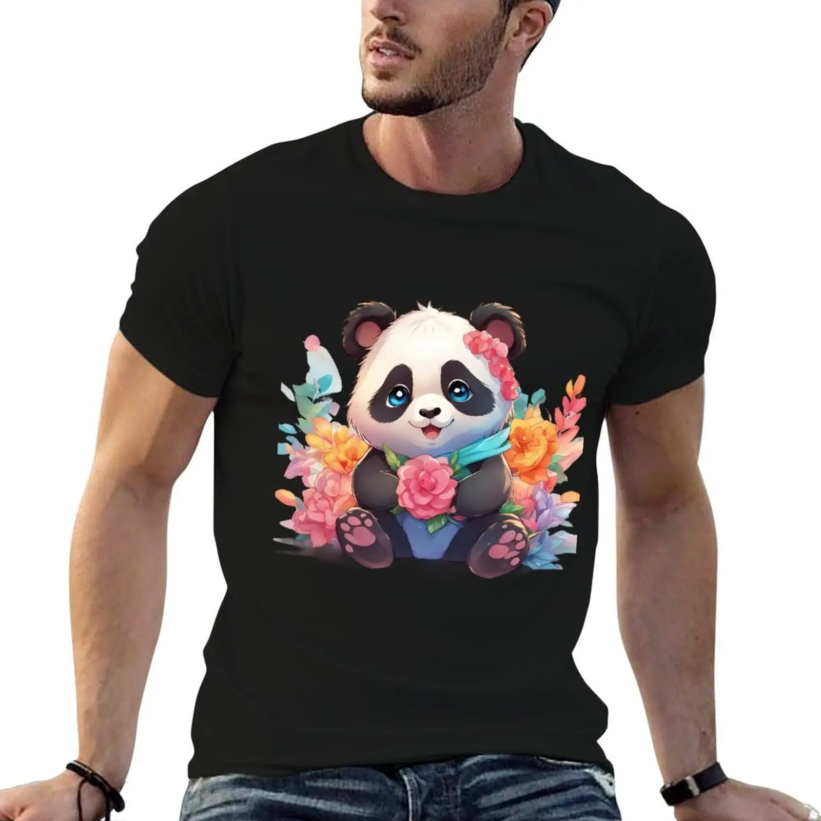 T-shirt en coton basique Bamboo Bliss Baby Panda, taille plus