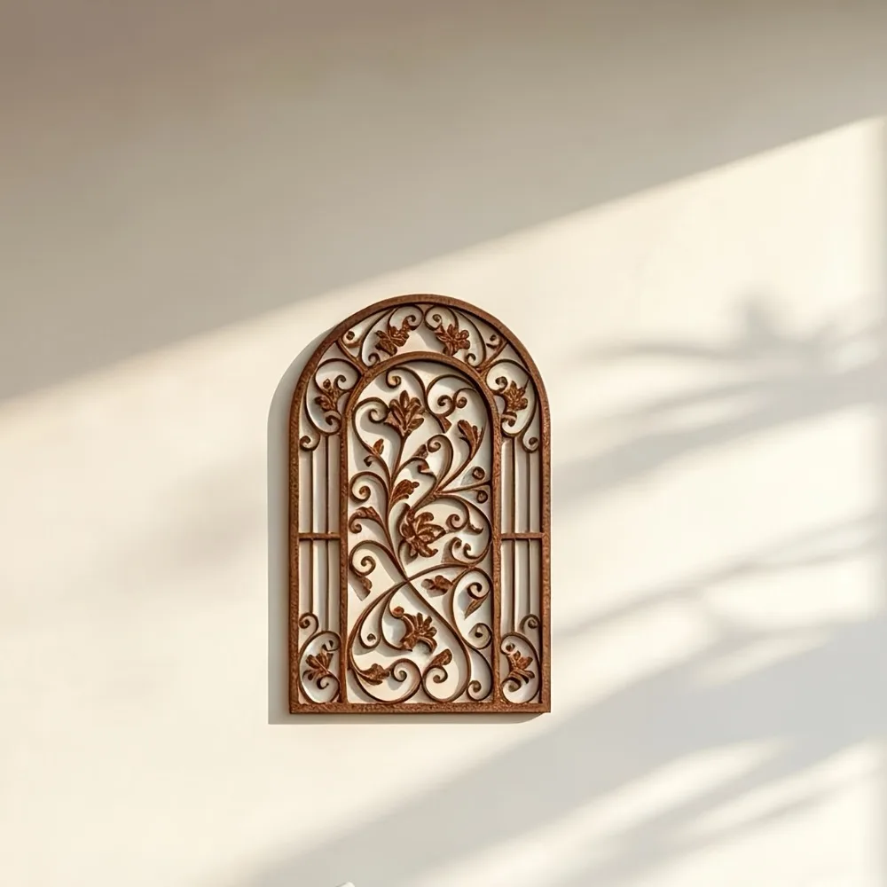 CIFBUY Rustic Vintage Scroll Vine Iron Craft Sculpture Indoor Outdoor Home Yard Decor Sign Plaque