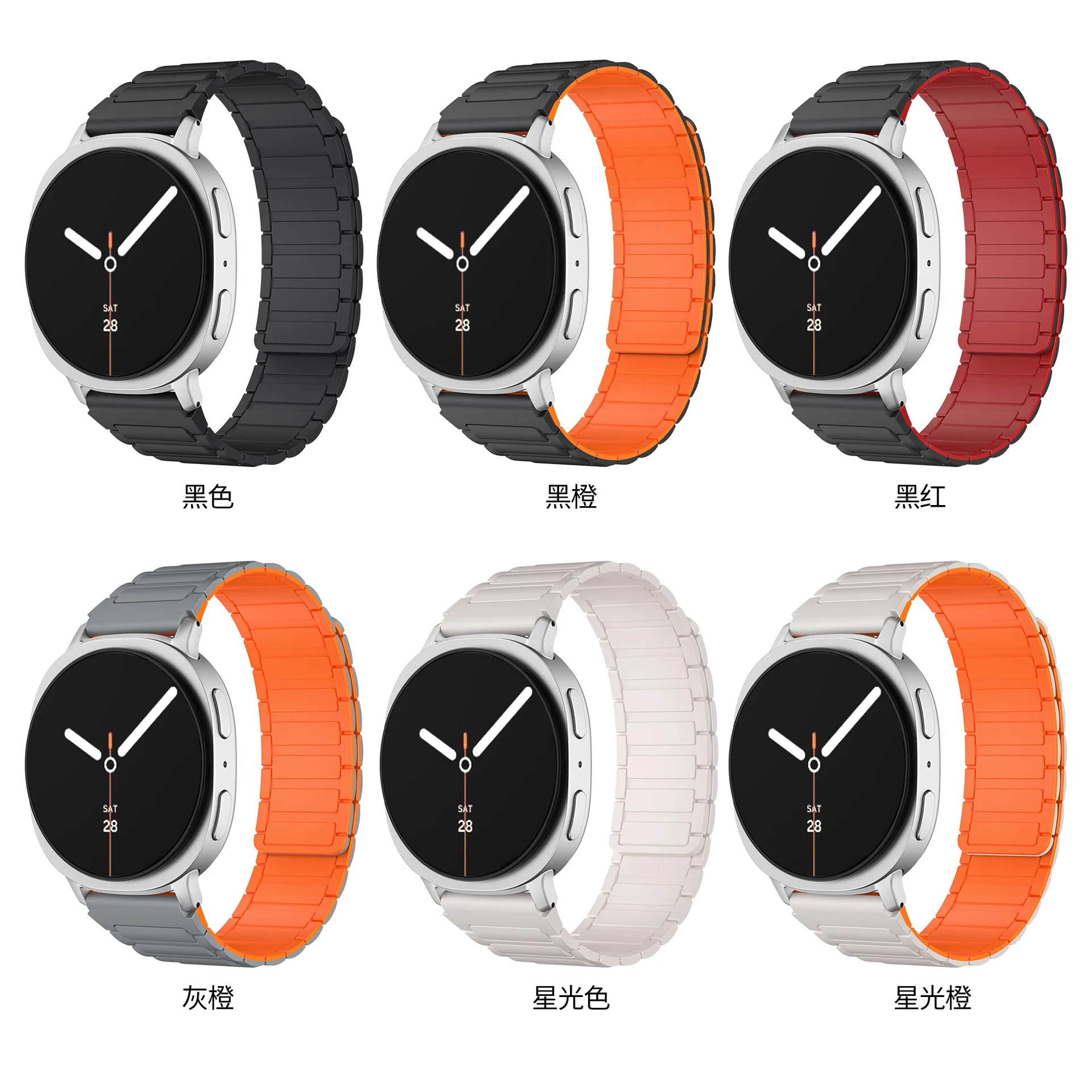 สายซิลิโคนสําหรับ Samsung Galaxy Watch 8 40 มม.44 มม.8 CLASSIC 46 มม.สําหรับ Galaxy นาฬิกา Ultra 2025 47 มม.สร้อยข้อมือกีฬา