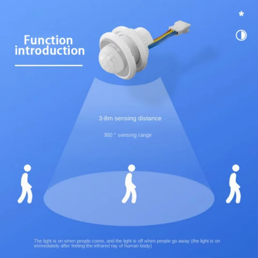 Doppio Ritardo Regolabile Rivelatore Sensore PIR Smart Switch LED 110V AC220V PIR Sensore di Movimento A Infrarossi Interruttore Auto On Off