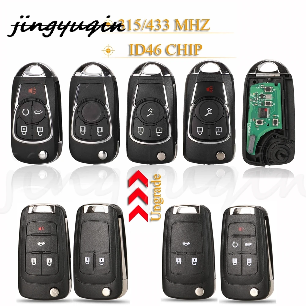 

jingyuqin 2/3/4/5 Buttons Modified Flip Folding 315/433MHz With ID46 Remote Car Key For Chevrolet Cruze Epica Lova Impala