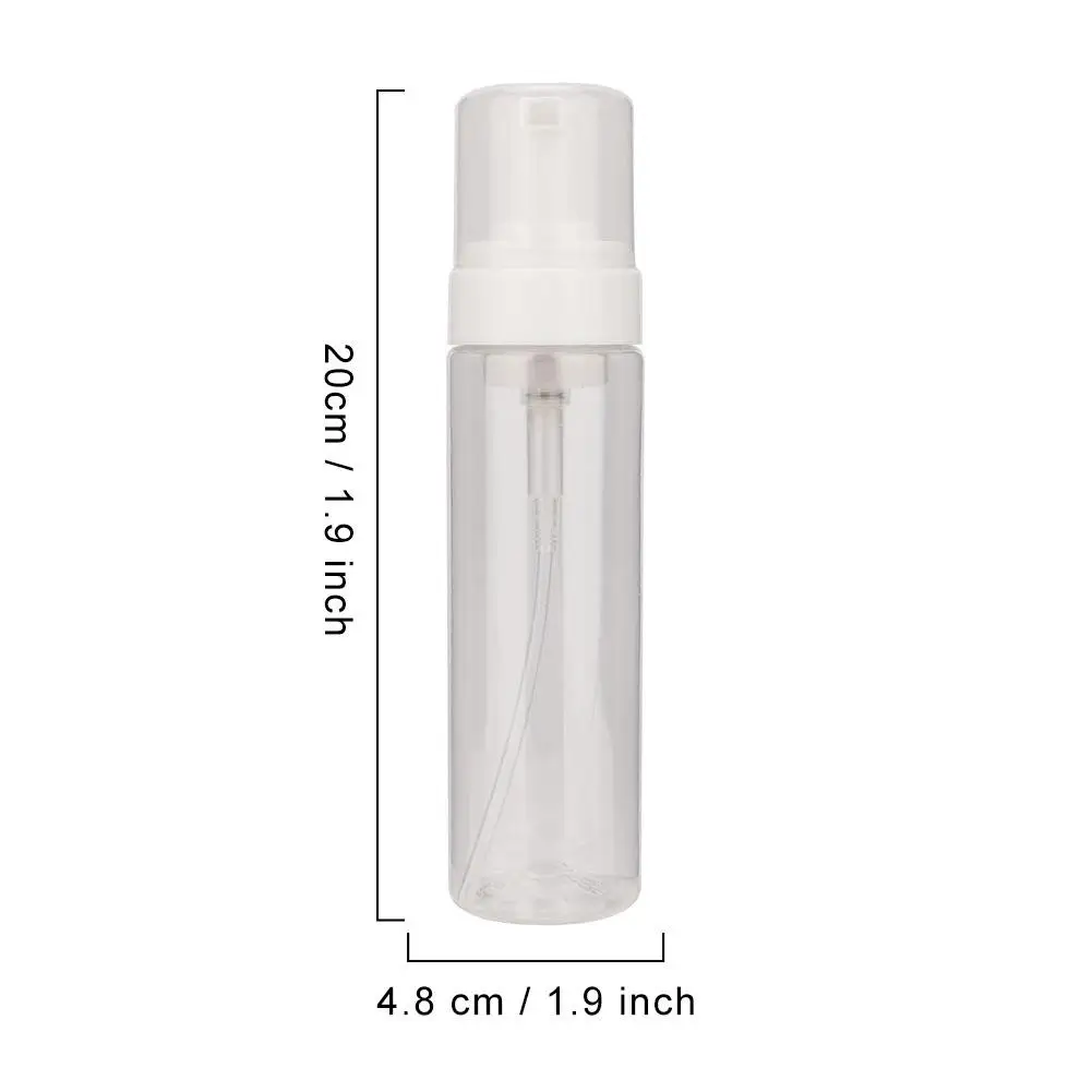 200ML Refillable Foaming Soap Pump Bottle - Clear Plastic Dispenser for Tattoo & Perfume Liquid