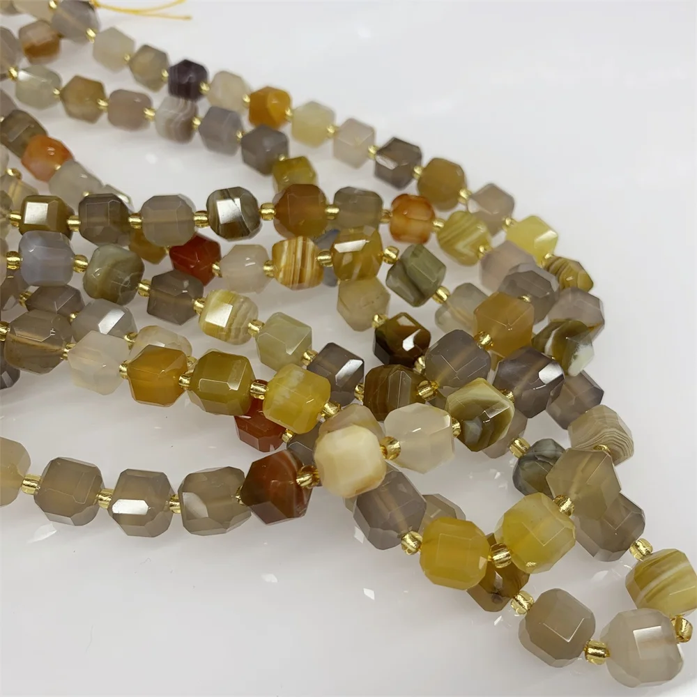 Natural Agate Moss Agate Lndia Agate Faceted Cube Beads Loose Gemstone For Jewelry Making Diy Bracelet Necklace Design 6-7mm