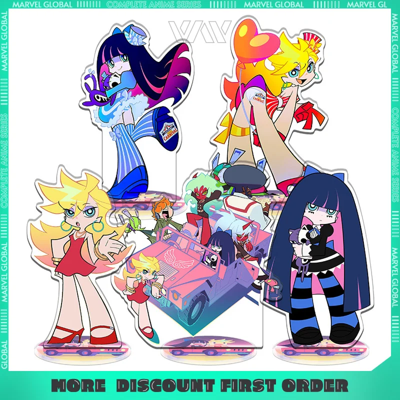 16cm/6.3in Panty Stocking with Garterbelt Acrylic Character Standing Plaque Anime Peripheral High Quality Ornament Girl Gift Toy