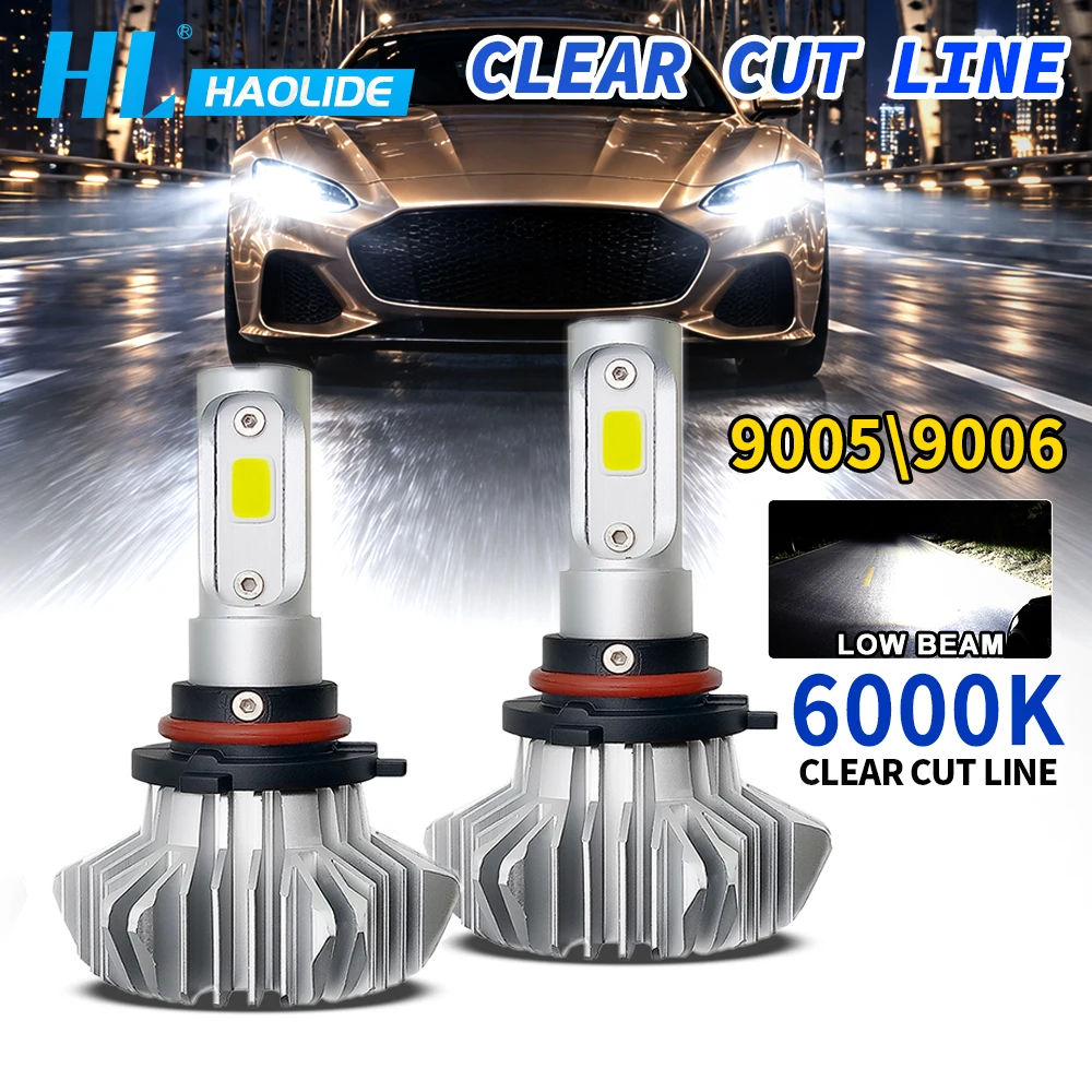 Universal Motorcycle Led Headlight Projector - HAOLIDE 2 adet Süper Parlak LED