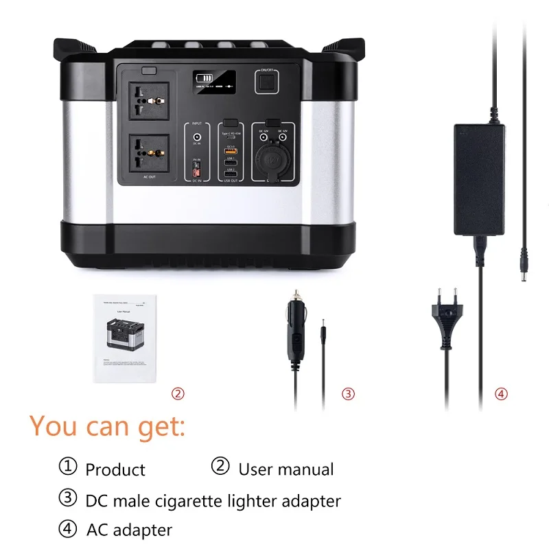 Big Capacity Solar Generator Power Station Powerbank 1000w 1kw 1000 Watt Portable Solar Power Station