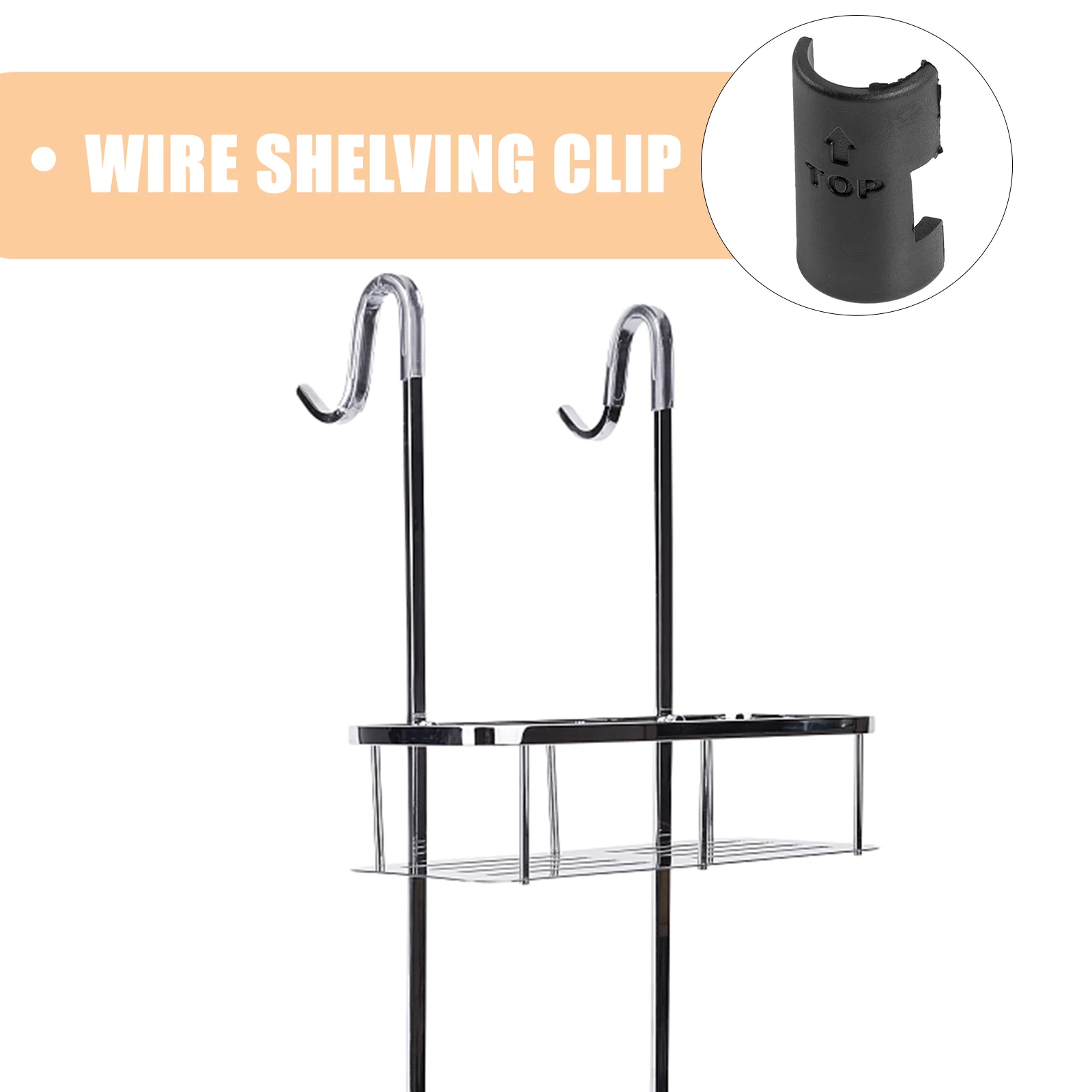 24 Pcs Holder Shelf Locking Clip Apple Replaceable Wire Clips Double Sided Ties Black Office Accessories