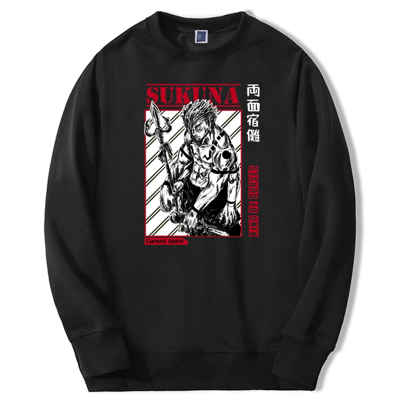 

2024 Autumn Winter Mens Casual Cool Anime Jujutsu Kaisen Hoodies Casual Fitness Hoody Men Ryomen Sukuna Harajuku Hoody